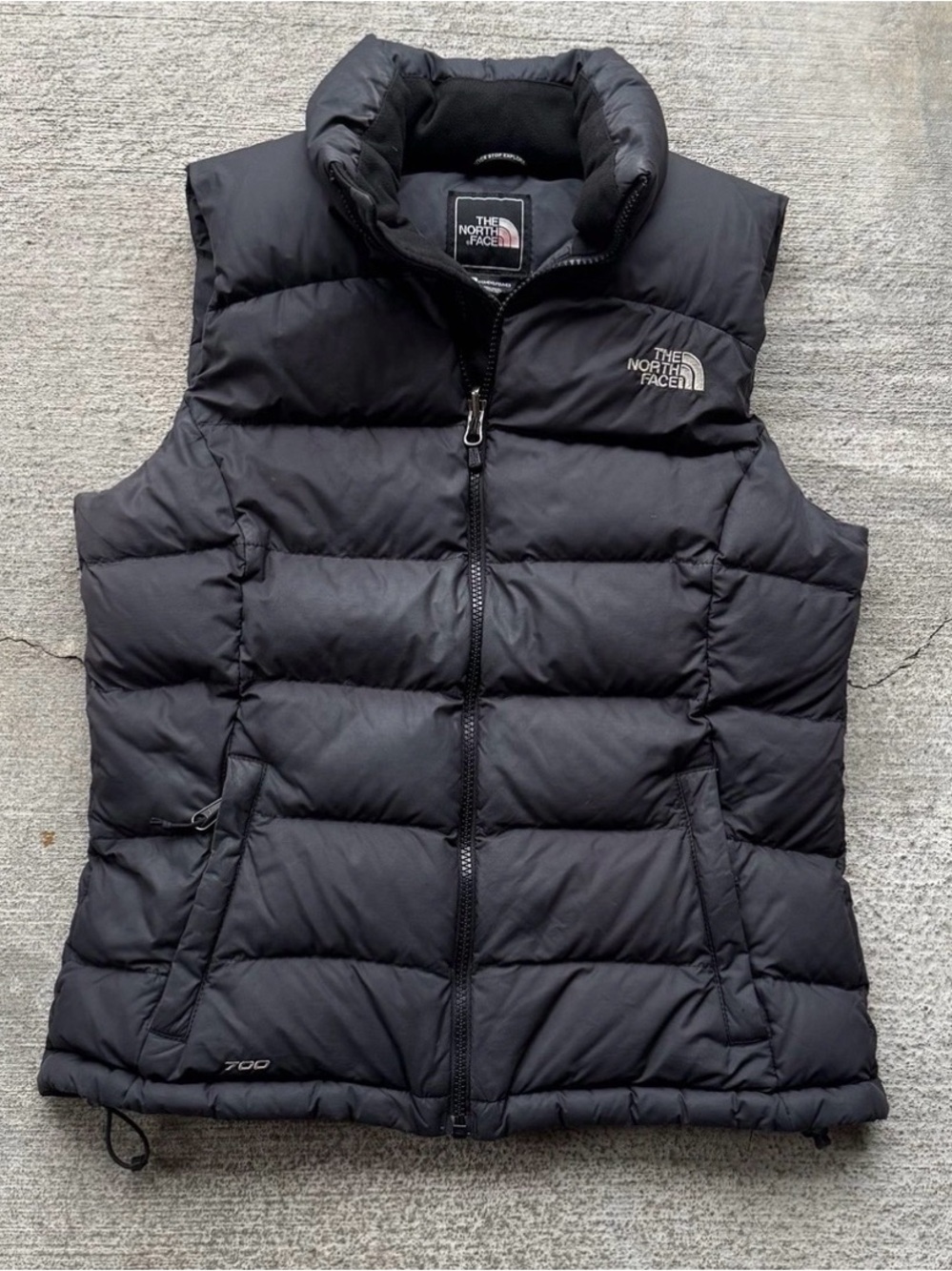 The North Face 700 Fill Down Puffer Vest Womens Sz XS Black Zip Pockets